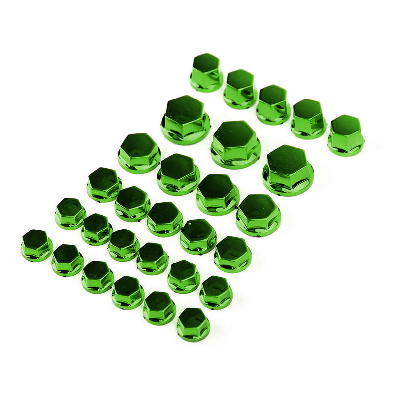 30 tapas protectoras para tornillos, tapa para tornillos hexagonales, color verde, apto para Kawasaki