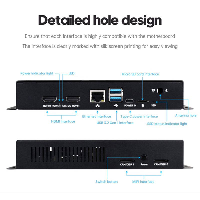 Raspberry Pi CM5 IO Compute Module 5 IO Board Metallgehäuse zur Wärmeableitung