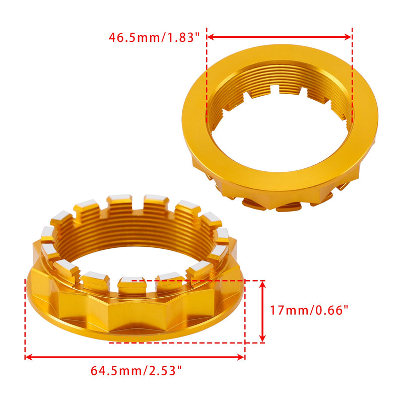 Gold Hinterradmutternsatz für Ducati Streetfighter Multistrada Diavel SS939/950/S