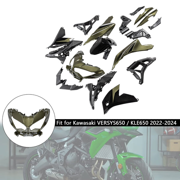 Injection ABS Bodywork Fairing Kit för Kawasaki VERSYS 650 KLE 2022-2024 06#