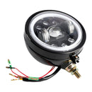 9-Bulbs Beam Headlight Fog Lamp Custom 5.75" Black For Racer Bobber Chopper