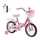 Bicicletta da princess för barn där 18" med rotell och rosa ost