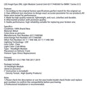 2017-2019 BMW 7 Series G11 G12 740i 750i LED Angel Eyes DRL Light Module Control Unit 63117440360