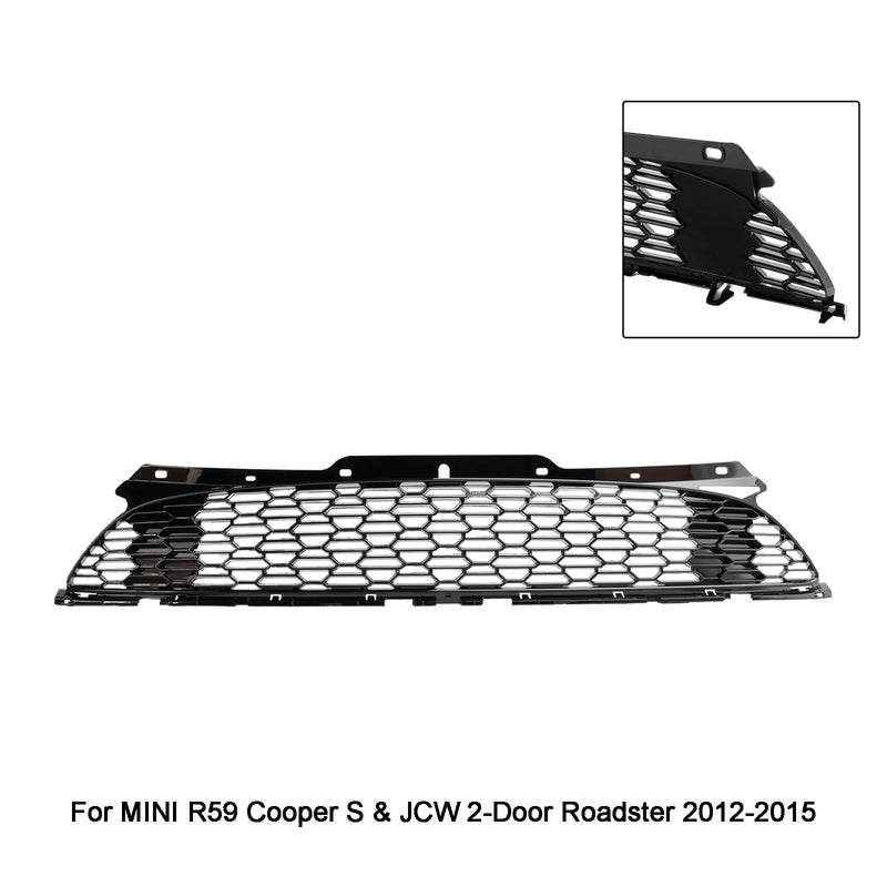 2007-2013 Mini R56 Cooper S & JCW 3-dørs Hatchback Gloss Black Front Bumper Grill