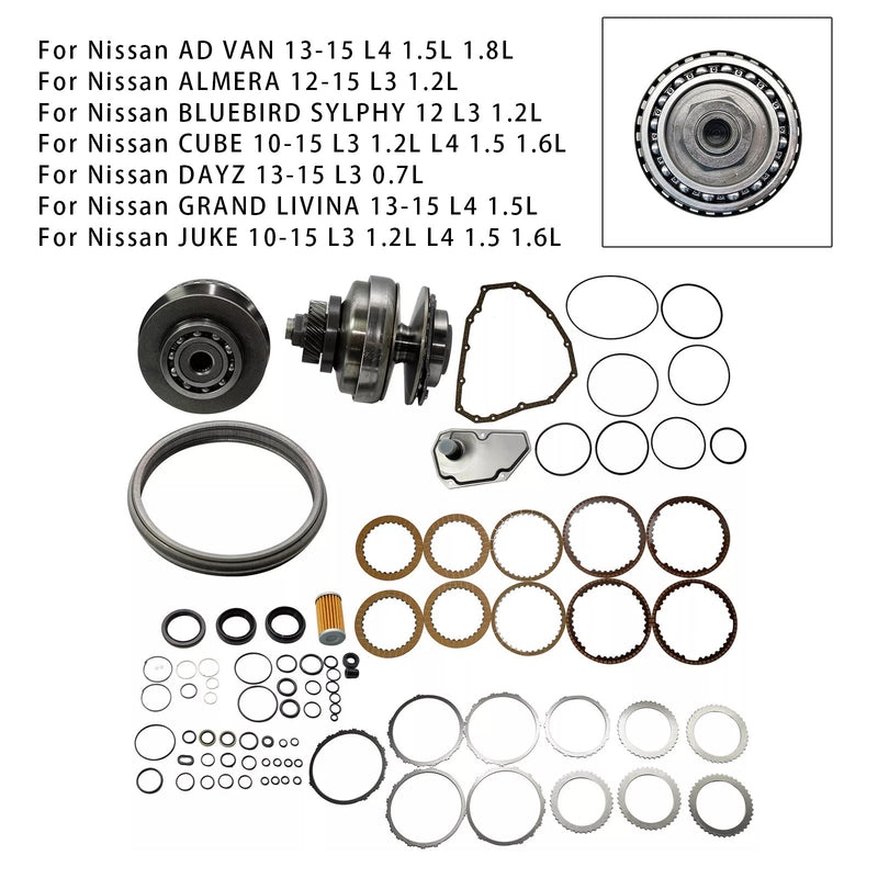 2011–2015 Suzuki Lapin L3 0,7 l Getriebe Master Rebuild Kit &amp; Riemenscheibe mit Riemen JF015E RE0F11A 29T