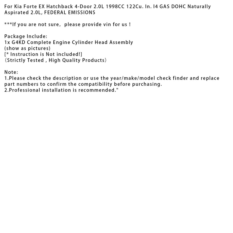 Kia Forte SX Schrägheck, 4-türig, 2,4 l (2359 cm³), G4KD, kompletter Zylinderkopf