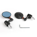Motorrad-Fahrrad, rund, hinten, 7/8 Zoll, Bar-End-Spiegel, universal, Schwarz