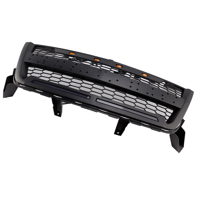 Matt Black Säähdyttimen säleikkö etukerroksen sauvalle, joka sopii Chevy Coloradolle 2016–2020, LEDillä