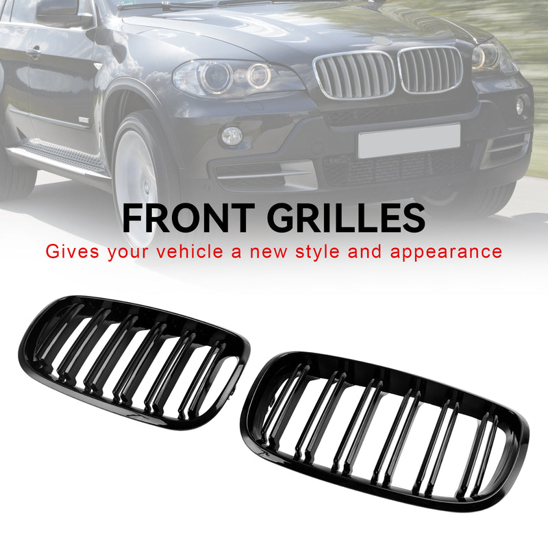 Sport radiatorgrill dobbel stang ytelse glans egnet for BMW X5 E70 X6 E71