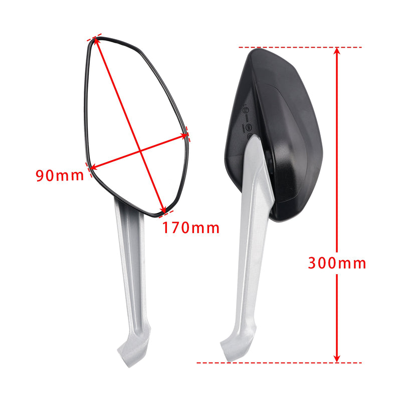 Černý pár zadních pohledy pro Ducati Monster 797 821 Stripes 1200 S 2014-2017