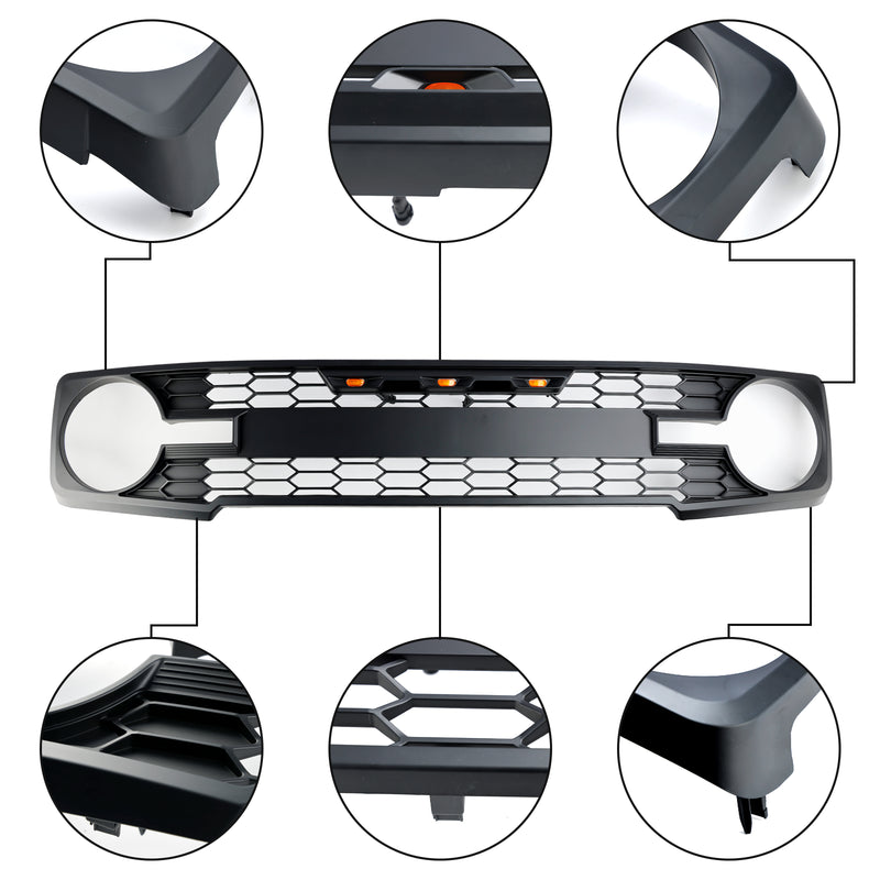 Schwarzer Frontgrill mit LED-Licht passend für Ford Bronco 2021–2023