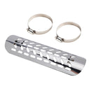 Stahl Auspuff Schalldämpfer Rohr Wärme Deflektor Abdeckung Chromeb Für Motorrad Roller BlackD