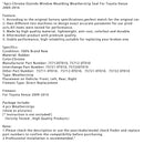 2009–2016 Toyota Venza 4 kawałki chromowanych pasków uszczelniających do zewnętrznego paska okiennego 757120T010