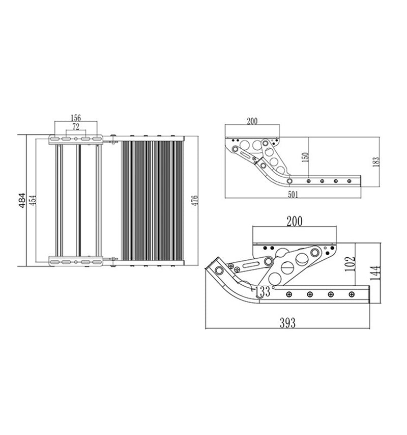 Peldaño plegable de aluminio para autocaravanas y caravanas Extensible.