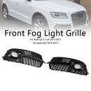 Frontstoßstange Nebelscheinwerfer Grill Grille Fit Audi Q5 S-Line SQ5 2013-2017 Schwarz