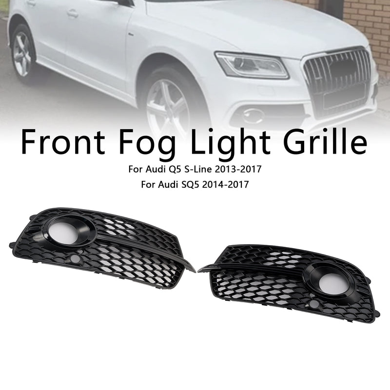 Frontstoßstange Nebelscheinwerfer Grill Grille Fit Audi Q5 S-Line SQ5 2013-2017 Schwarz