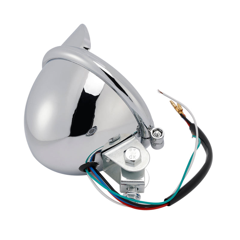 #D22 Headlight Lamp Spotlight Universal Coler Switch Fits Chrome For Motorcycle