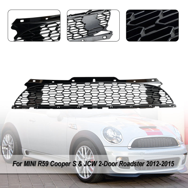 2007-2013 Mini R56 Cooper S & JCW 3-dørs Hatchback Gloss Black Front Bumper Grill