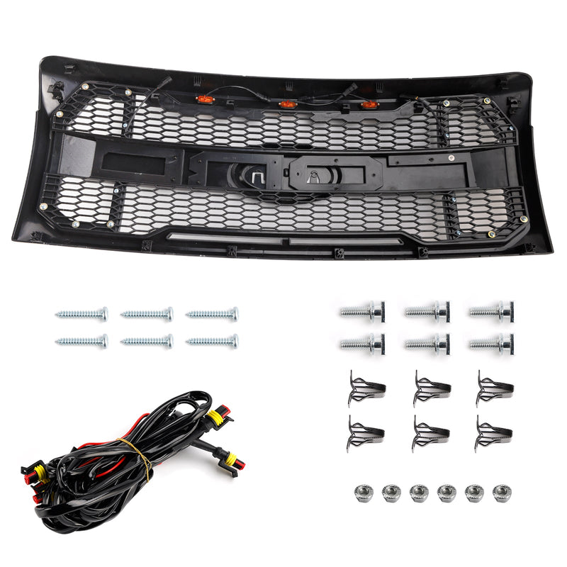 2009–2014 Ford F150 Matt Black Raptor Style Front -Floor Bar Grill Grill s LED