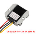 Vandtæt 20-60V til 12V 3A 36W Step DC/DC-dommer-controller
