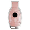 Benz GLC GLK CLS Leder Legierung Aluminium TPU Autoschlüssel Hülle Rosa