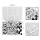 158 kusů - stříbrná hliníková sada šroubů M5/M6