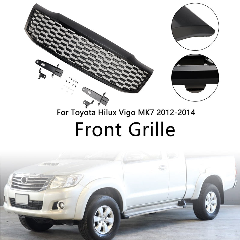2012-2014 Toyota Hilux Vigo MK7 Mattsvart främre stötfångargrill