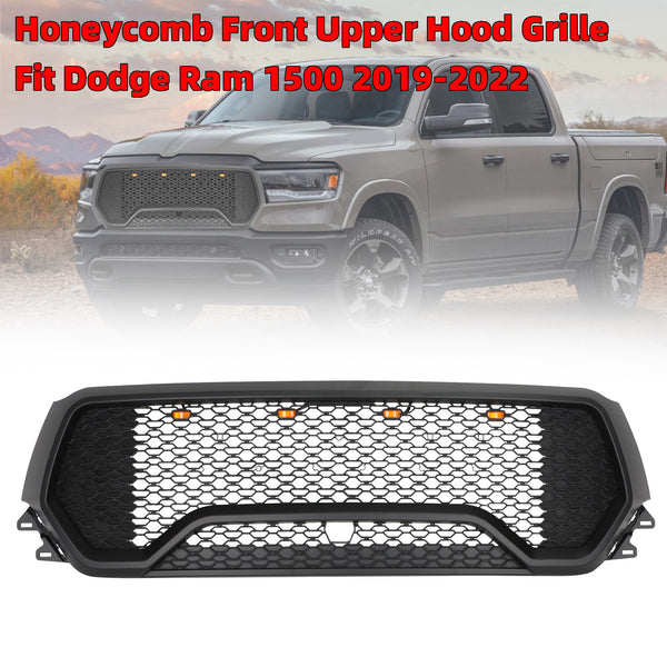 TRX Style LED Honeycomb Front Øvre hette Grille Fit Dodge Ram 1500 2019-2022