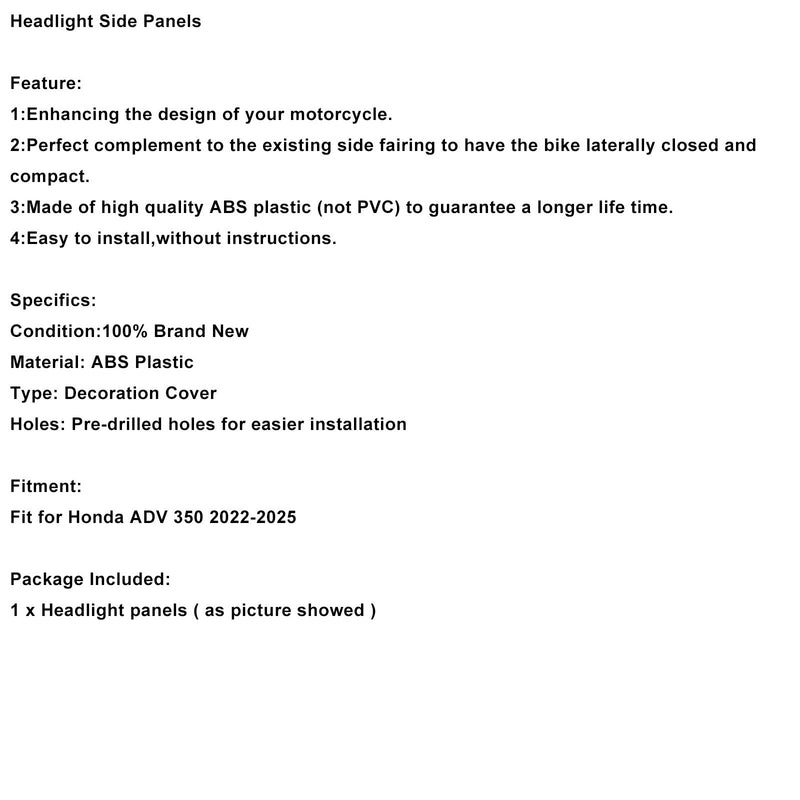 2022-2025 Honda ADV 350 Scheinwerfer-Seitenverkleidung