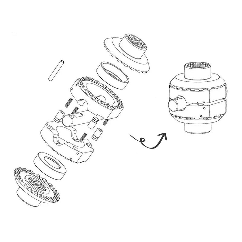 1984–1991 Jeep Grand Wagoneer na frontě pro Dana 30, 27 Spine Front Diferencial Locking SLD3027