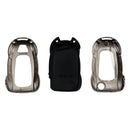 VW Polo Skoda Leder-Autoschlüsselhülle aus Zinklegierung, grau