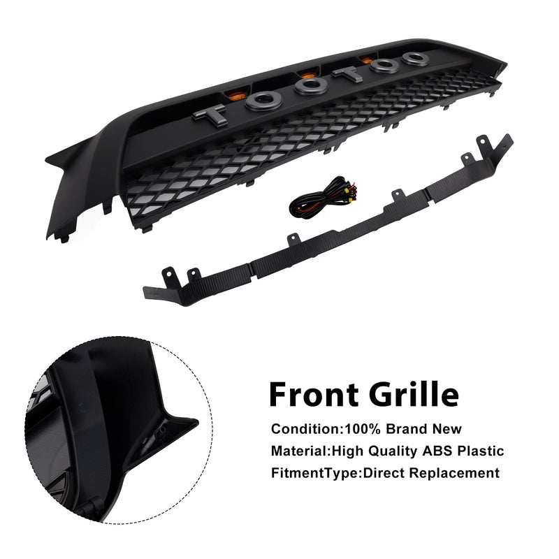 TRD Pro Style Frontstoßstangengrill passend für Toyota 4Runner 2010-2013, Mattschwarz