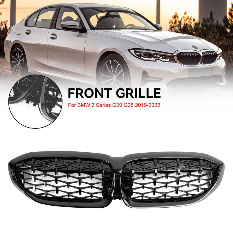 Diamond Black Kidney Grille Grill 51138072085 För BMW 3-serie G20 2019-2022