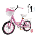 Bicicletta da princess för barn där 18" med rotell och rosa ost