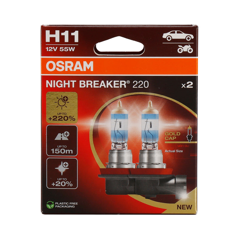 2 STÜCKE Autolampe Night Breaker H11 64211NB220 12 V 55 Watt Für OSRAM