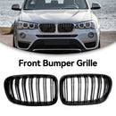 Gloss Black Front Bumper Kidney Grille Grill für BMW X3 F25 2011-2014 Dual Line