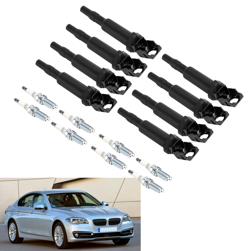 8X bobina de encendido + bujías UF592 para BMW 550 650 750i X5 X6 4.4L