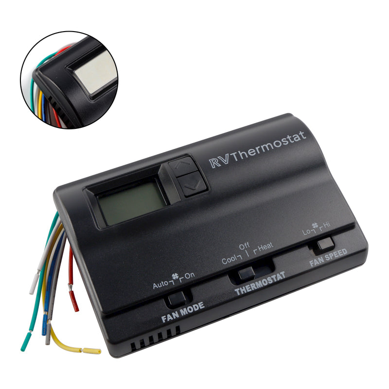 Ersättning Digital termostat för uppvärmning/kylning, kompatibel med Coleman 83303362, svart