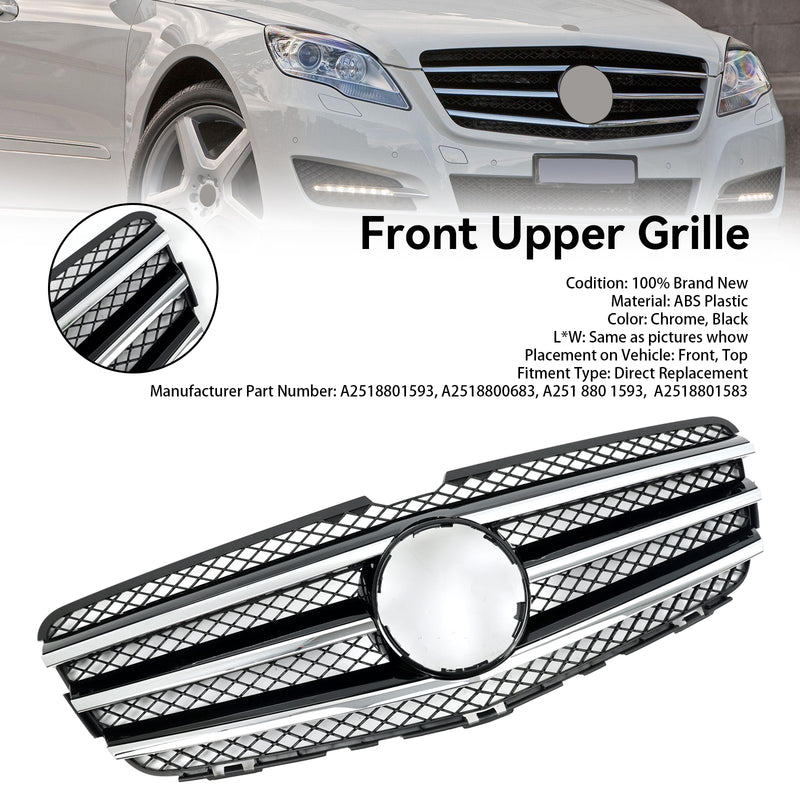 Czarny grill chłodnicy Grilll A2518801583 Dla Mercedes-Benz Klasy R W251 2010-2013