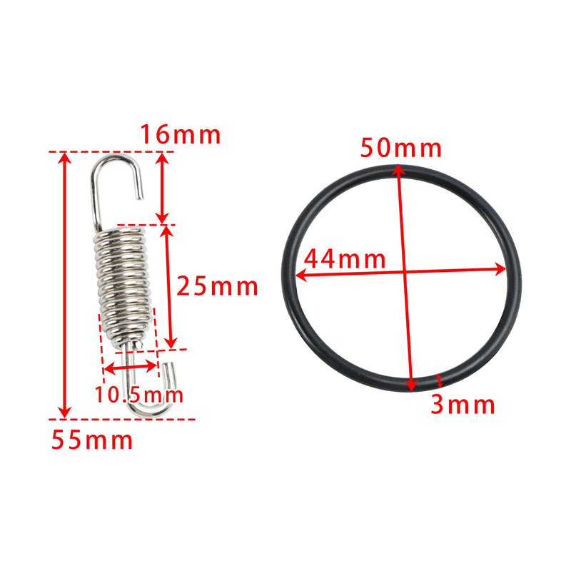 2-pack avgasrörsfjäder 55 mm och O-ringar för EXC 250 250EXC EXC250 1999-2021