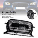 Schwarz glänzend Front Honeycomb Stoßstangengrill Grill Fit Audi Q5 2013-2017