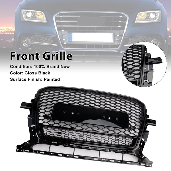 Schwarz glänzend Front Honeycomb Stoßstangengrill Grill Fit Audi Q5 2013-2017