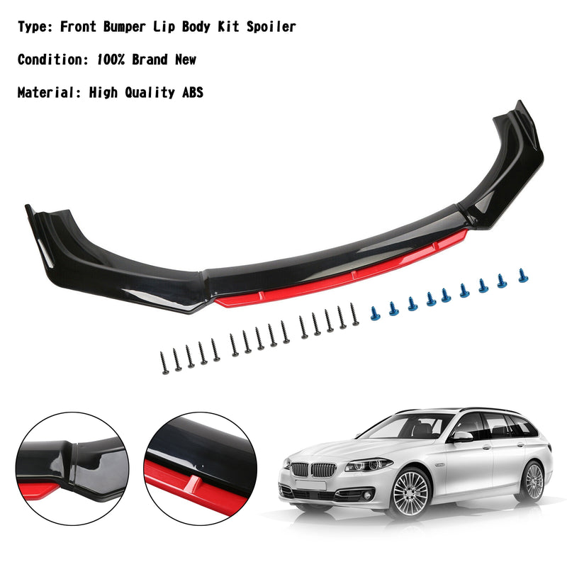 4 ST Universal Car Front Bumper Lip Body Kit Splitter Spoiler Diffuser Protector