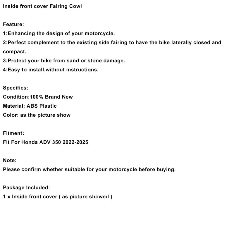 2022-2025 Honda ADV 350 Innenverkleidung vorne