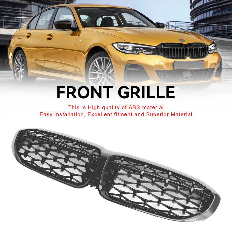 Diamentowa czarna kratka nerkowa Grill 51138072085 Dla BMW serii 3 G20 2019-2022