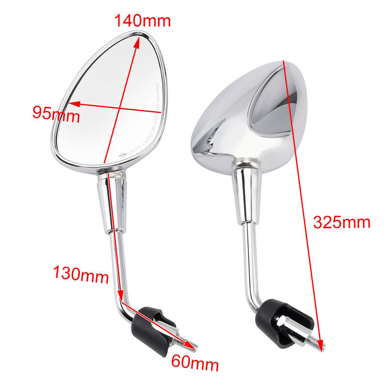 Mirror M8 Shorty left&right Chrome For Piaggio Vespa Sprint 50 125 150 Scooter
