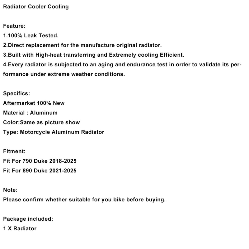 2021–2025 890 Duke Kühler Motorkühler