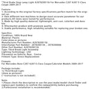 2009-2017 Mercedes-Benz C207 A207 E-Klasse Coupé/Cabriolet Modelle Dritte Bremsleuchte A2078200156 2078200156