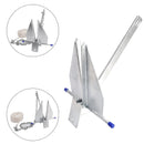 Kit Verzinkter Bootsanker 13Lbs Gleitanker &amp; Kette &amp; Seil Silber Für Boot 13lbs