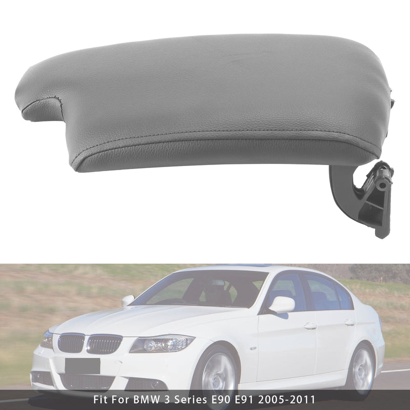 Grauer Leder-Armlehnendeckel für die Mittelkonsole für BMW E90 E91 E92 E93 51169134486